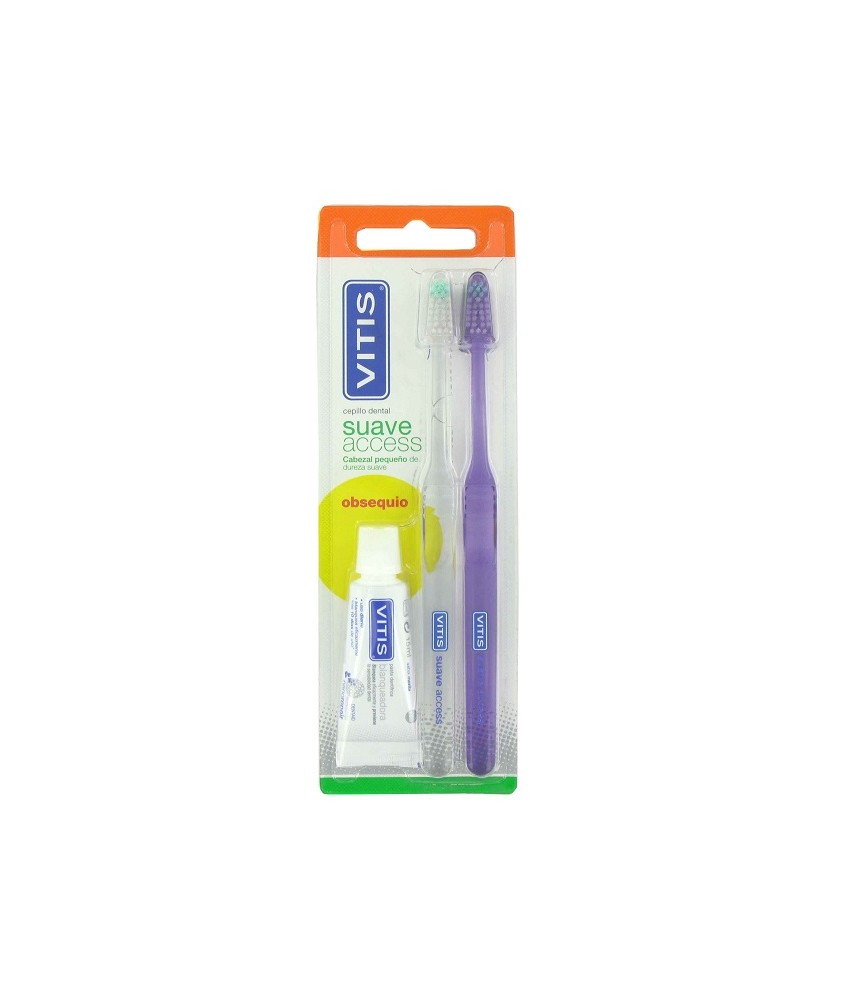 CEPILLO DENTAL ADULTO VITIS ACCESS SUAVE BLISTER 2 UNIDADES