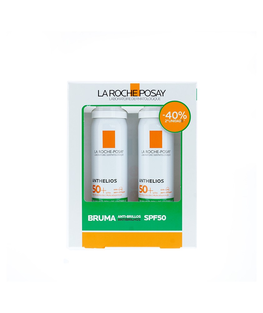 ANTHELIOS DUPLO BRUMA FACIAL INVISIBLE ANTIBRILLOS SPF 50+ 2x75 ML