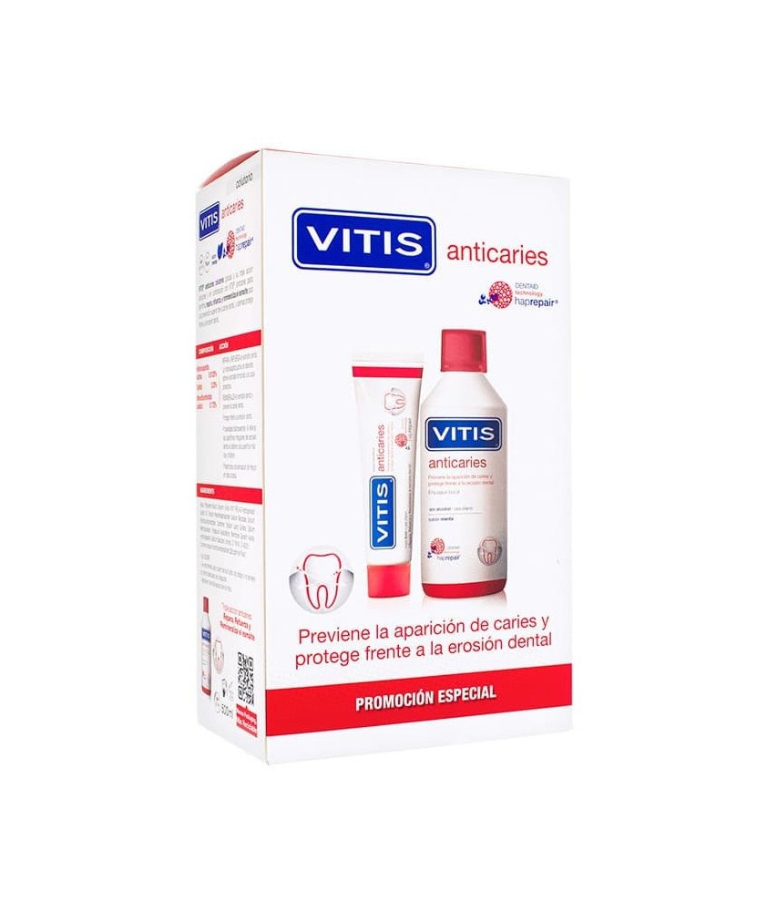 VITIS ANTICARIES PACK 1 ENVASE 100 ML  PASTA + 1